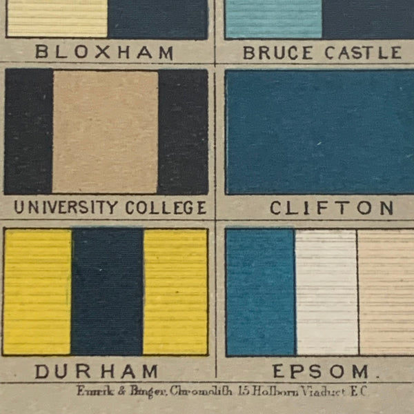 Antike Lithografie The Cricket Colours of our Leading Schools