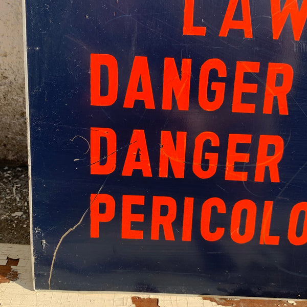 Vintage großes Blechschild Stop Lavinengefahr