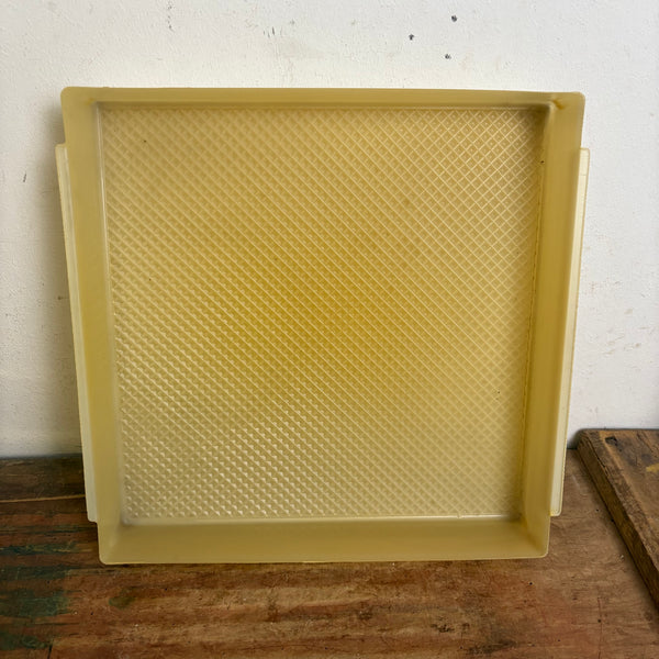 Vintage quadratische Deckenlampe mit Teakholz