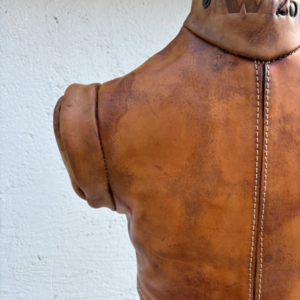 Vintage Box Puppe Fecht Dummy aus Leder