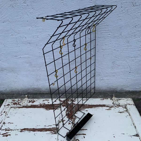 Vintage Draht Gitter Garderobe von Karl Fichtel für Drahtwerke Erlau schwarz