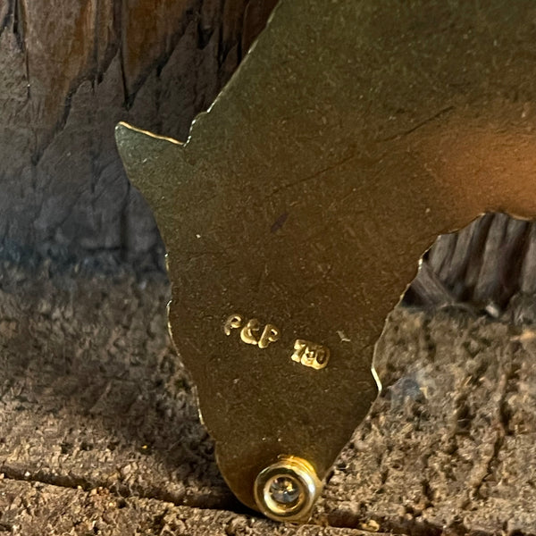 Afrika Kontinent 750er Gold mit Diamant - Ketten Anhänger