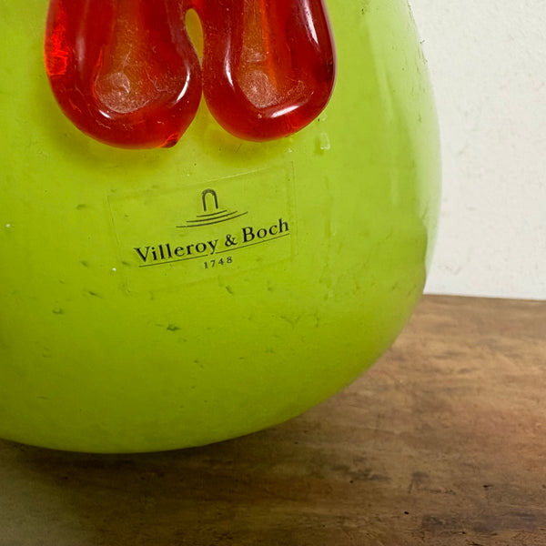 Vintage Kunstglas Skulptur Huhn von Villeroy und Boch