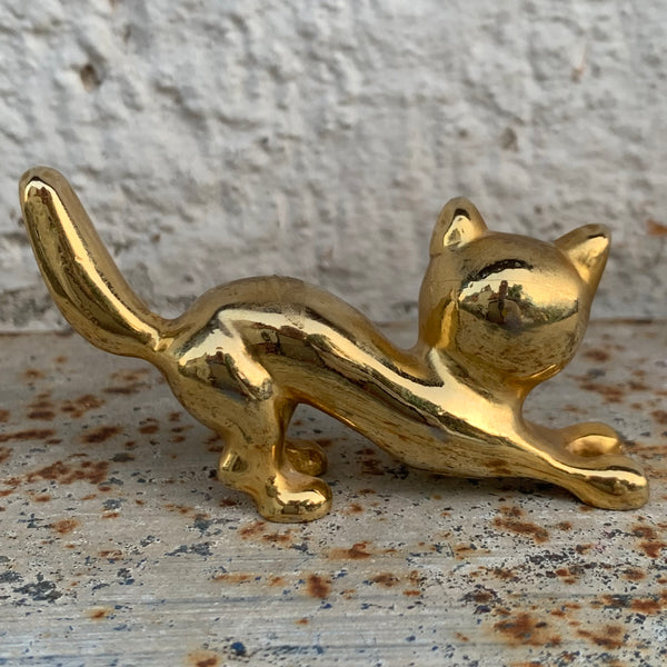 Vintage Katze vergoldet von Siegl