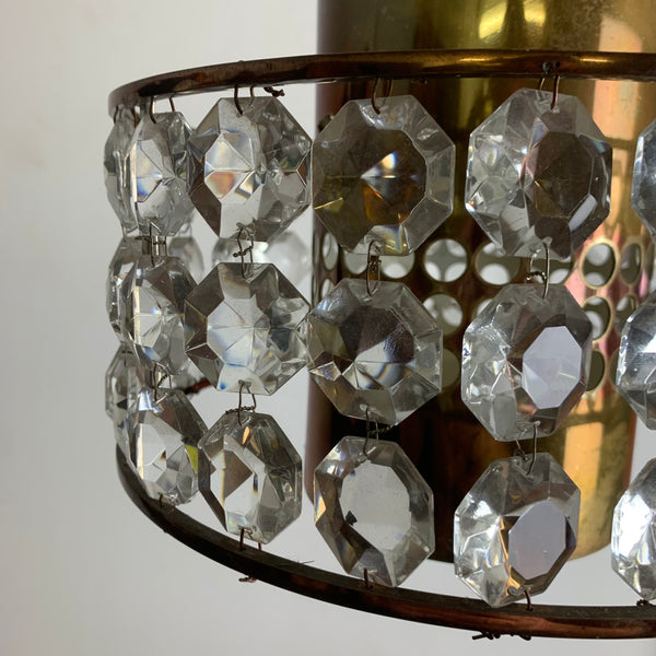 Art Deco Deckenlampe Kristallglas Messing