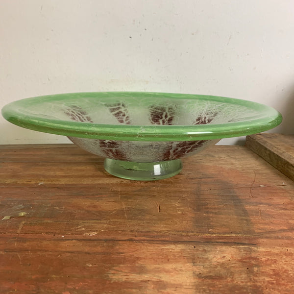 Art Deco Glas Schale Ikora von Karl Wiedmann für WMF