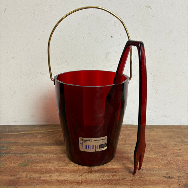 Vintage Eiswürfelbehälter mit Zange aus Luran von BASF