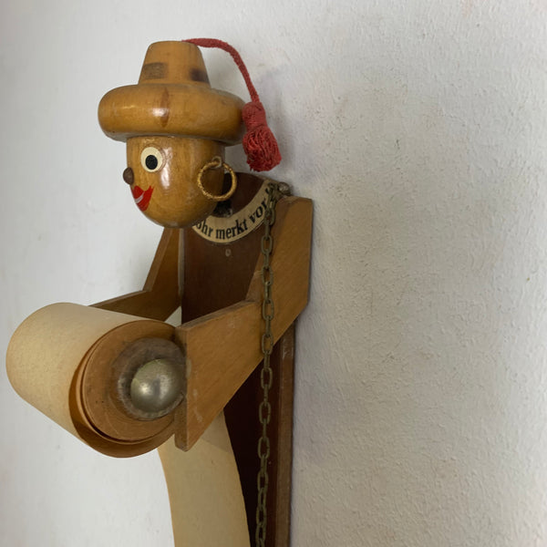 Vintage Notizzettel Halter Papierrollenhalter mit Stift und Wackelkopf