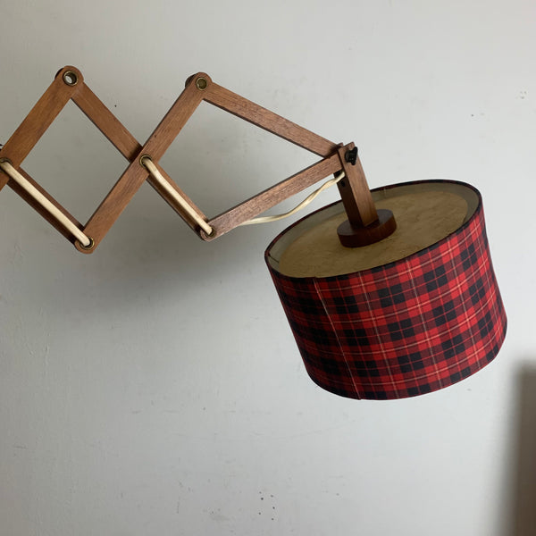 Vintage Teakholz Scherenlampe