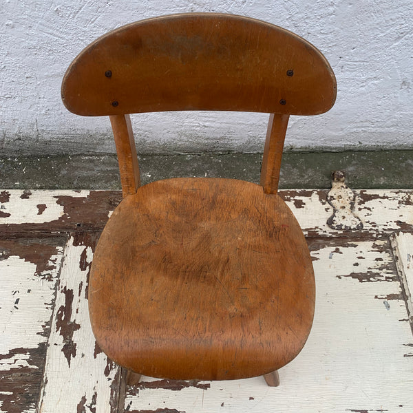 Vintage Mid Century Kinder Drehstuhl aus Holz