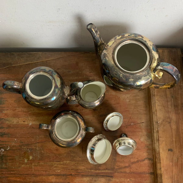 Set Feinsilber Kaffee Tee Milch Zucker Porzellan