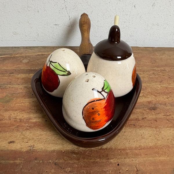 Vintage Salz Pfeffer Senf Menage
