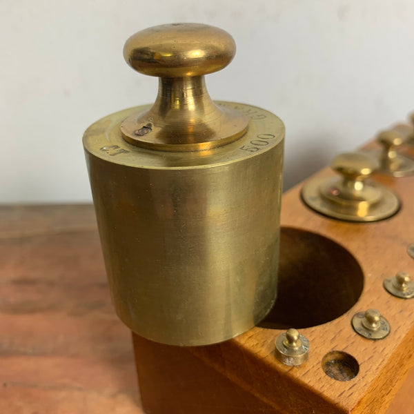 Vintage Messing Gewichte Gewichtesatz für Waage