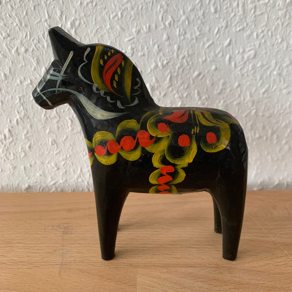 Vintage Dalapferd schwarz 13,5 cm