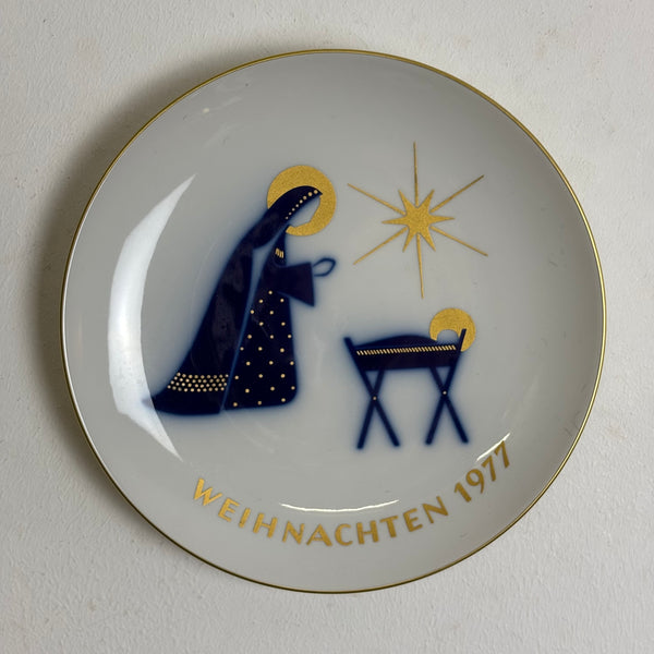 Vintage Wandteller Weihnachten 1977 KPM Zeptermarke