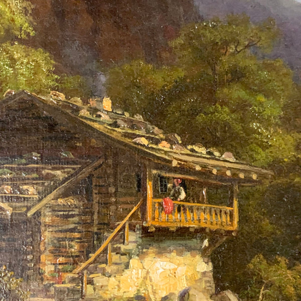 Ölgemälde Das Wetterhorn vor Interlaken von Adolf Chevalier