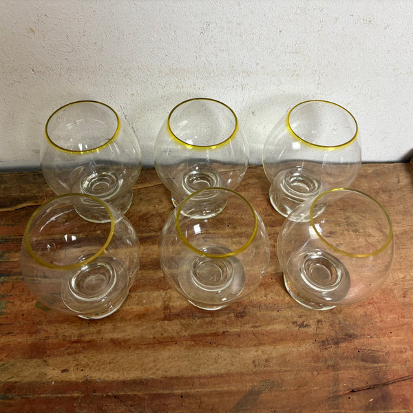 Vintage 6er Set 2 Cognac Brandy Gläser