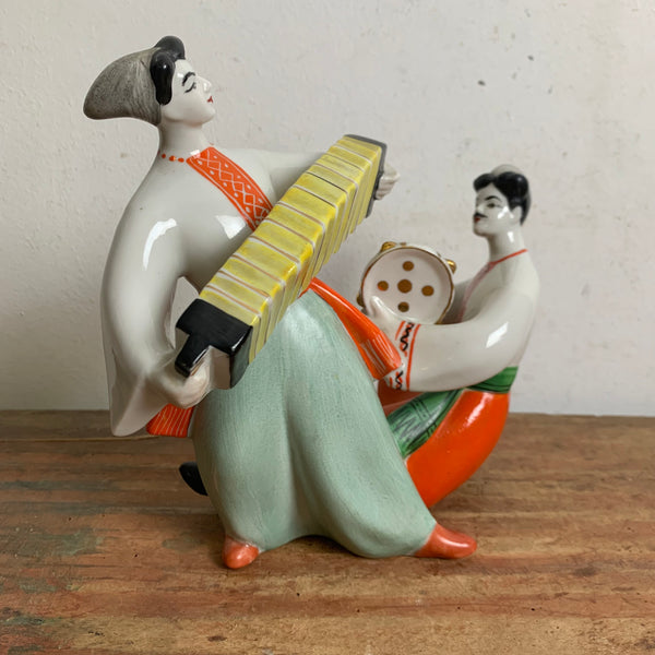 Vintage Porzellan Figur russische Musiker von N. Bobik für Polonne