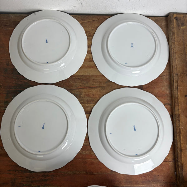 4 Essteller Zwiebelmuster Meissen Schwertermarke