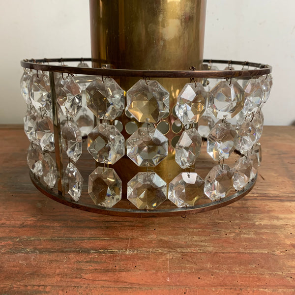 Art Deco Deckenlampe Kristallglas Messing