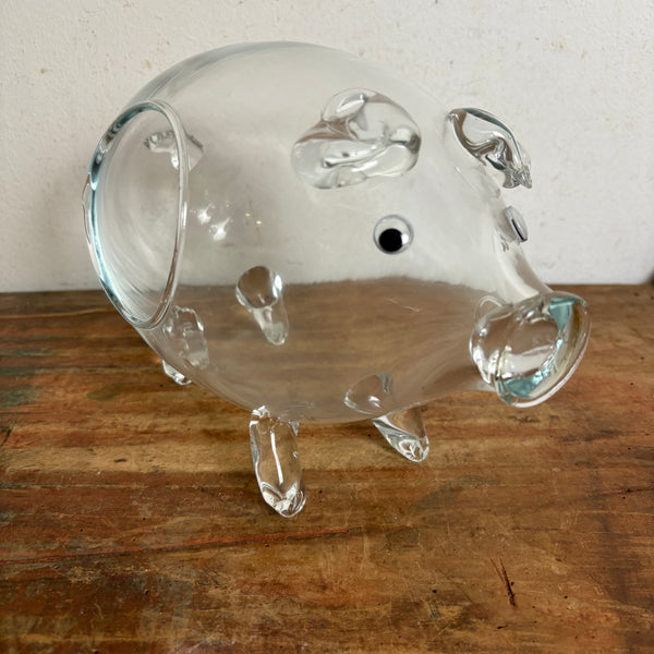 Vintage Mid Century Glas Planter Murano Schwein