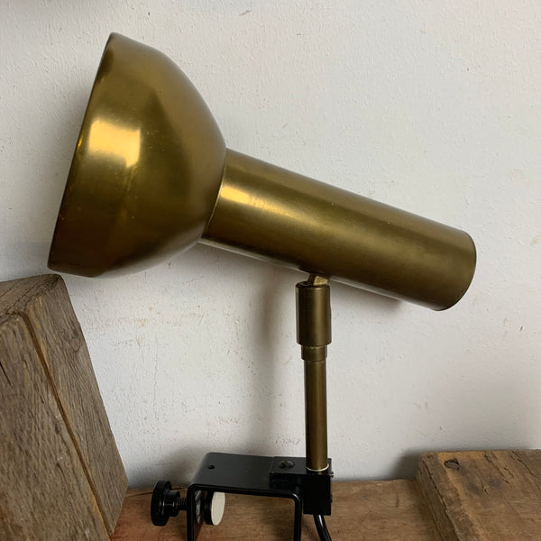 Zwei vintage Messing Klemm Lampen von Koch & Lowy für Omi