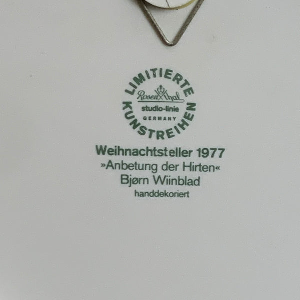 Weihnachtsteller 1977 von Björn Wiinblad für Rosenthal