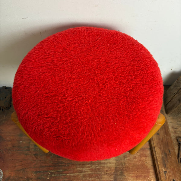 Vintage Mid Century Hocker rot