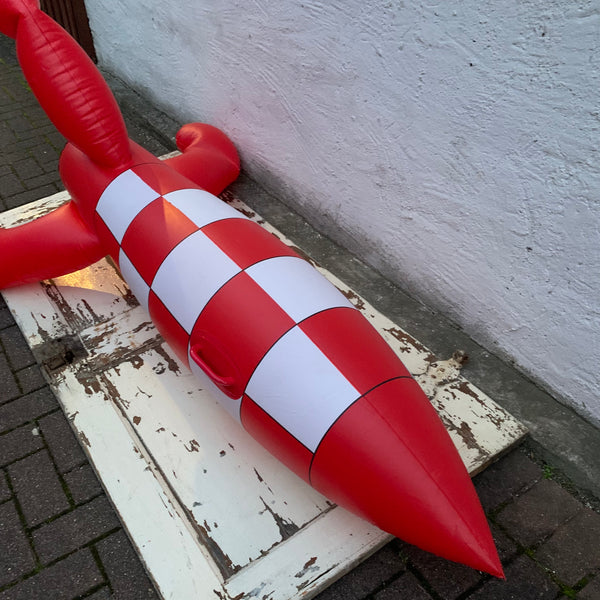 Vintage Tim und Struppi Tintin aufblasbare Rakete 1,85 m Reiseziel Mond X-FLR 6 von Hergé