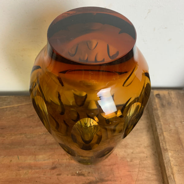 Mid Century Glaskunst Objekt und Vase vereint von Erich Jachmann für WMF