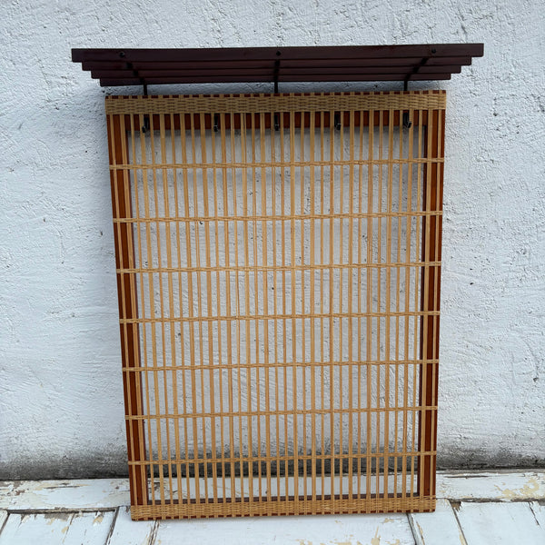Mid Century Teakholz Bambus Garderobe und Schirmständer