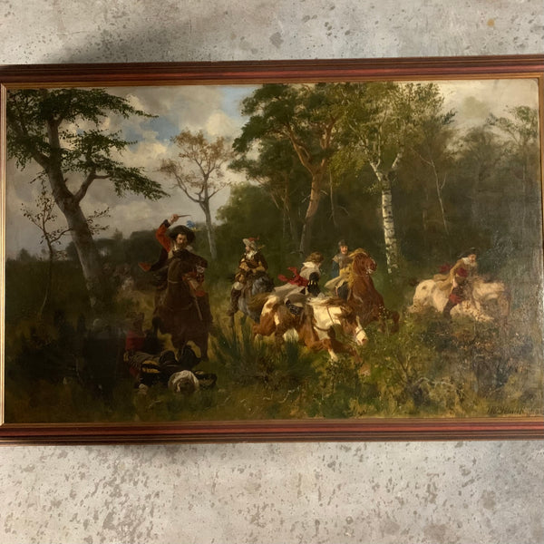Ölgemälde Der Überfall von Werner Schuch