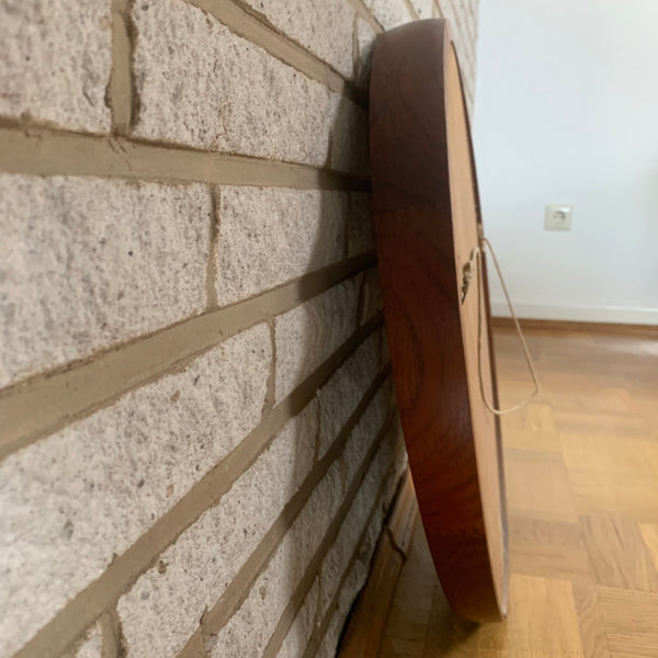 Vintage runder Teak Wandspiegel von Th. Poss' Eftf. Copenhagen