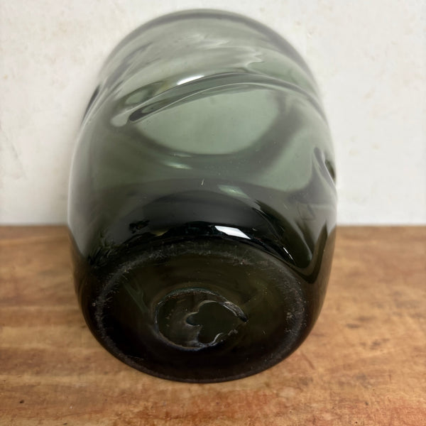 Vintage graue Rauchglas Murano Empoli Vase