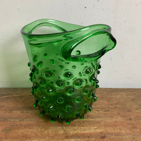 Grüne vintage Murano Empoli Verde Schale mit Noppen