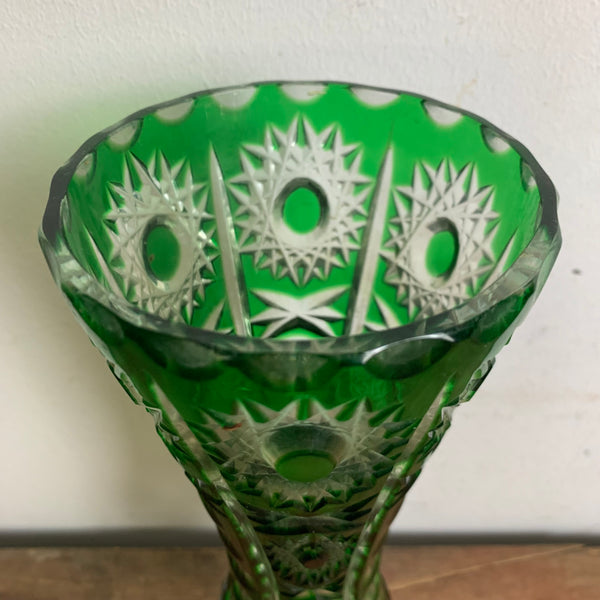 Grüne Bleikristall Vase