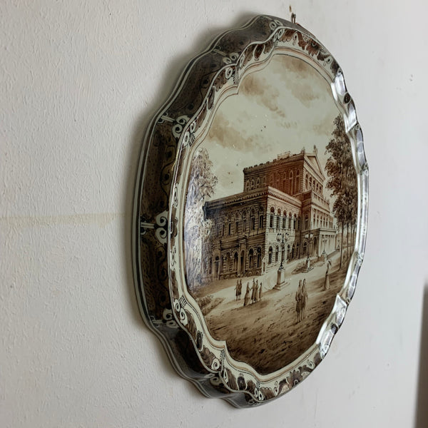 Wandplatte Wandteller Opernhaus Hannover von Jan Dessens für Delft