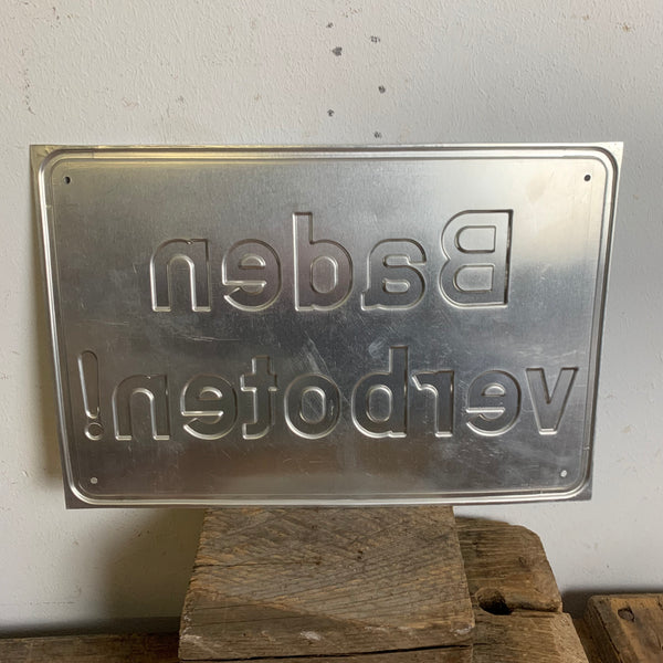 Blechschild Baden verboten
