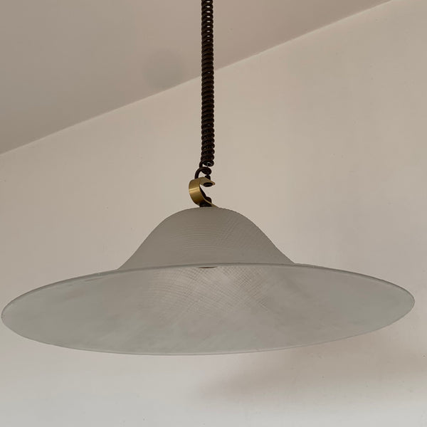 Vintage Glas Design Deckenlampe von Peill und Putzler