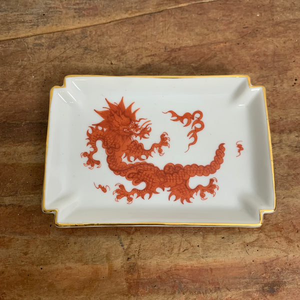 Porzellan Aschenbecher Roter Ming Drache Porzellanmanufaktur Metzler und Ortloff