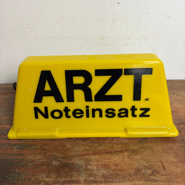 Vintage Dachschild Arzt Noteinsatz beleuchtet