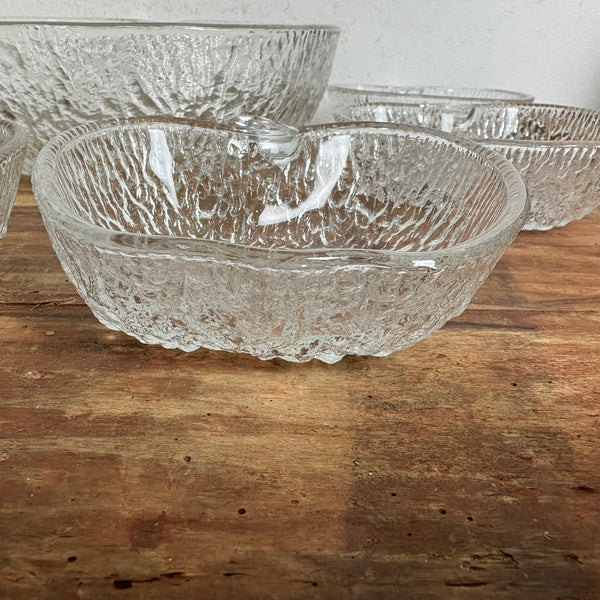 Vintage Glas Dessert Schalen Apfel