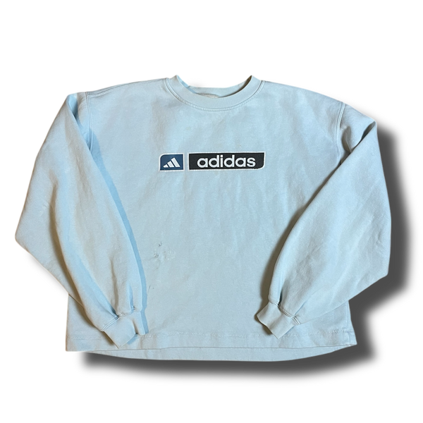 Light Blue Adidas Sweater - Vintage