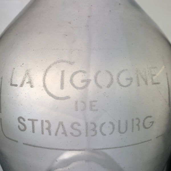 Vintage Mundgeblasene Flasche La Cigogne De Strasbourg