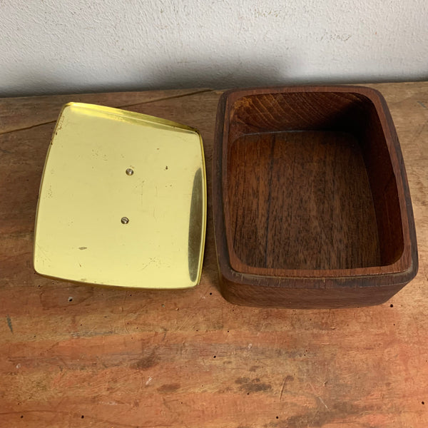 Vintage Mid Century Teakholz Schachtel Dose