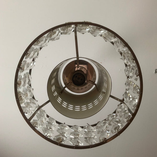Art Deco Deckenlampe Kristallglas Messing