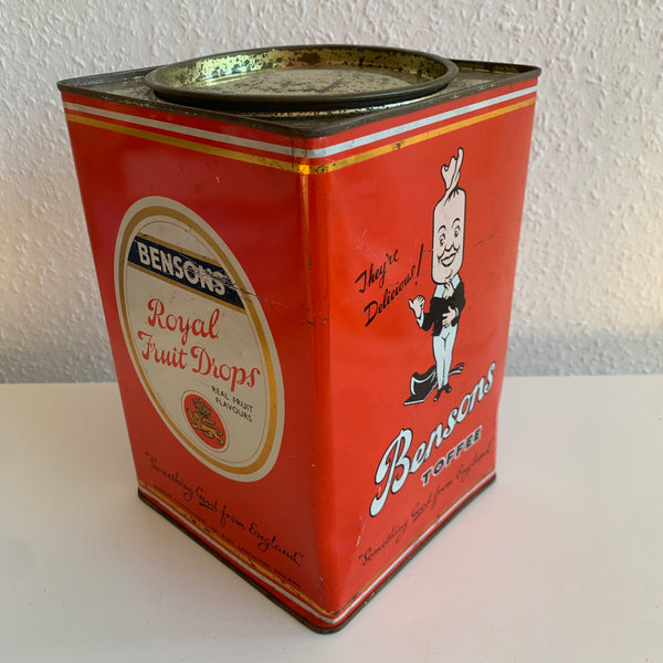 Vintage Blechdose Royal Fruit Drops von Bensons Toffee