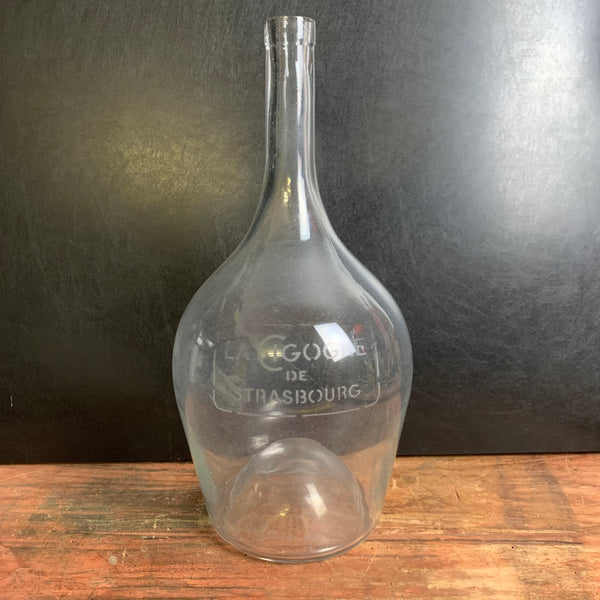 Vintage Mundgeblasene Flasche La Cigogne De Strasbourg