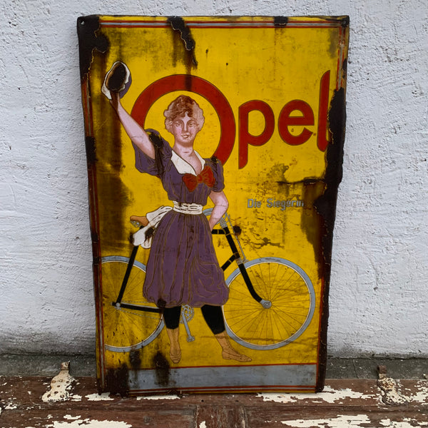 Großes Emaille Schild Opel