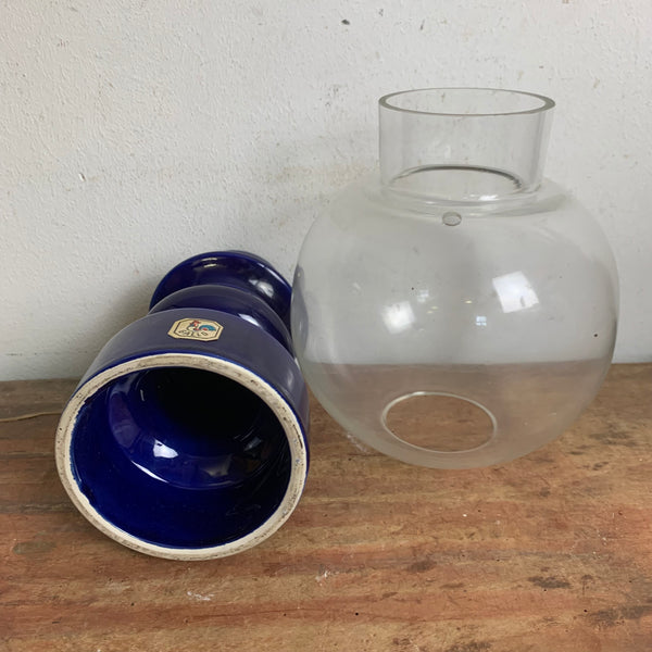 Vintage Keramik Kerzenständer Windlicht Gallo Villeroy und Boch in blau